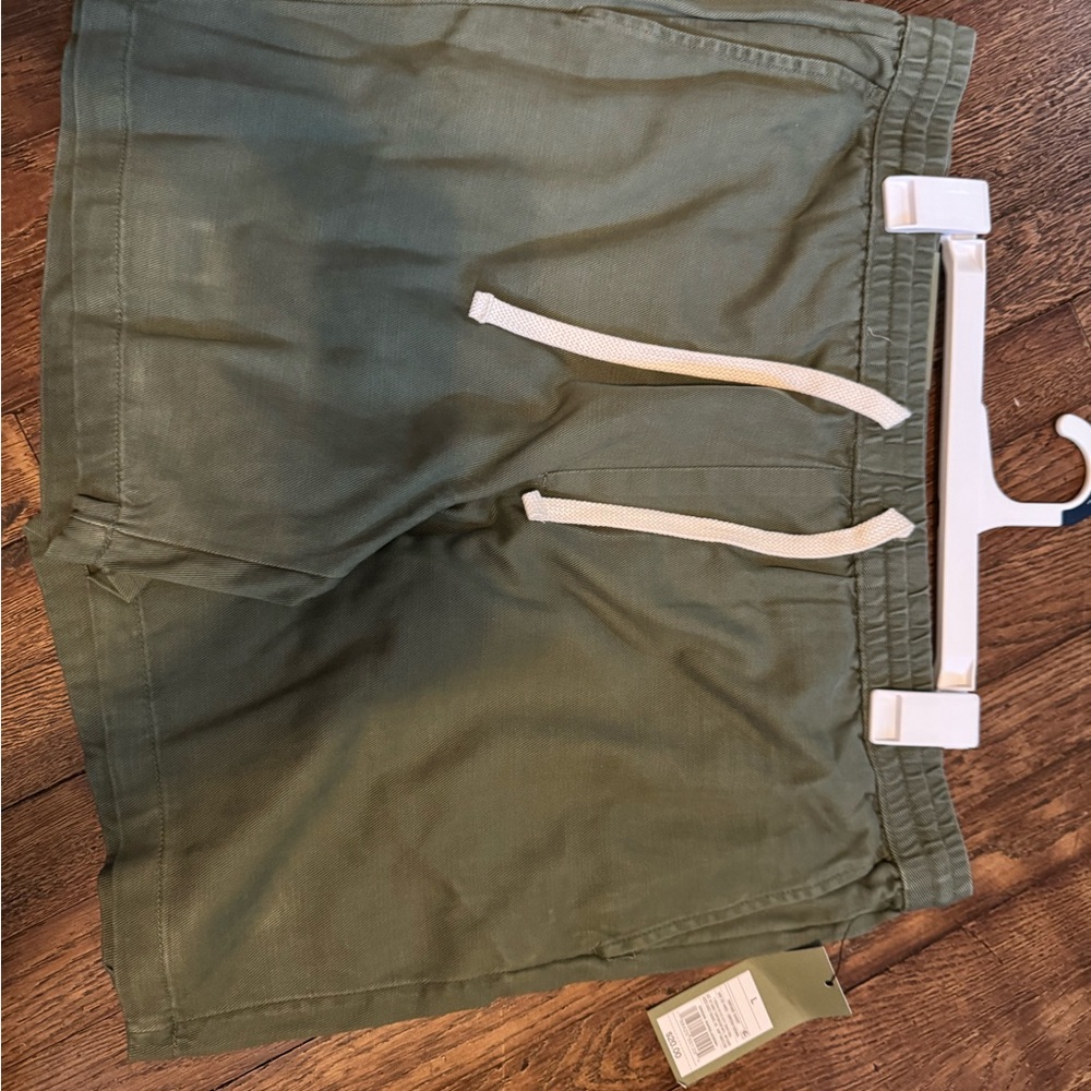 Men's Olive Athletic Drawstring Shorts
